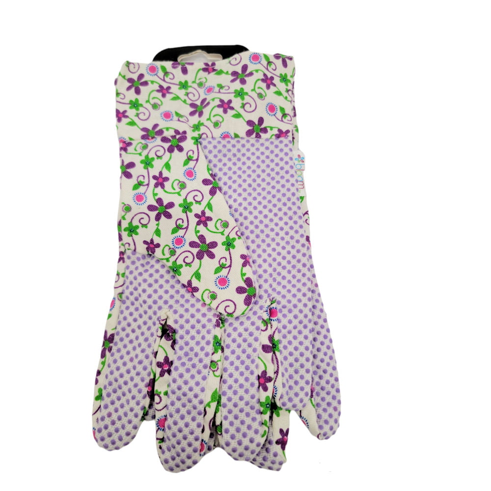 Bond Carbon Steel Bypass 8" Pruner with Garden Women's Floral Gloves, Purple