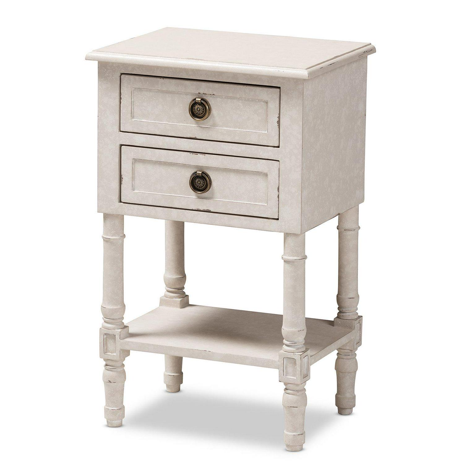 Baxton Studio Lenore 2 Drawer Nightstand