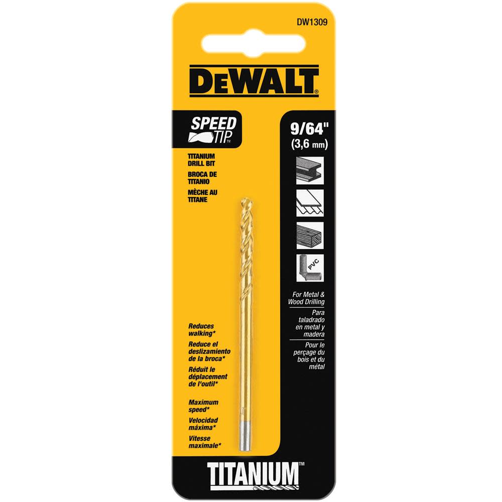 DEWALT 9/64-in Titanium Nitride Coating Speed Tip Drill DW1309 from DEWALT