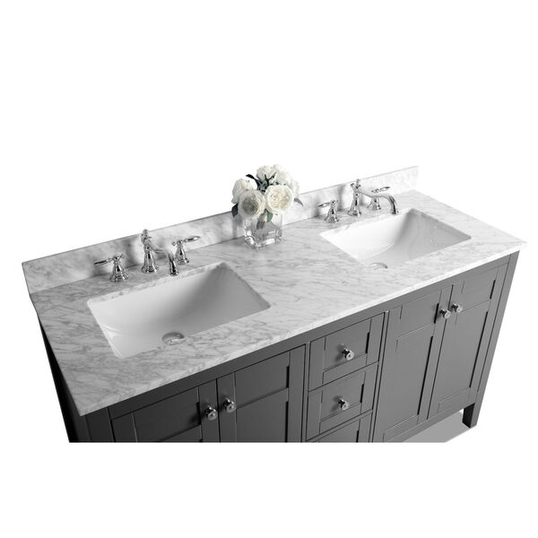 Maili Sapphire Gray 60-Inch Vanity Console with Mirror