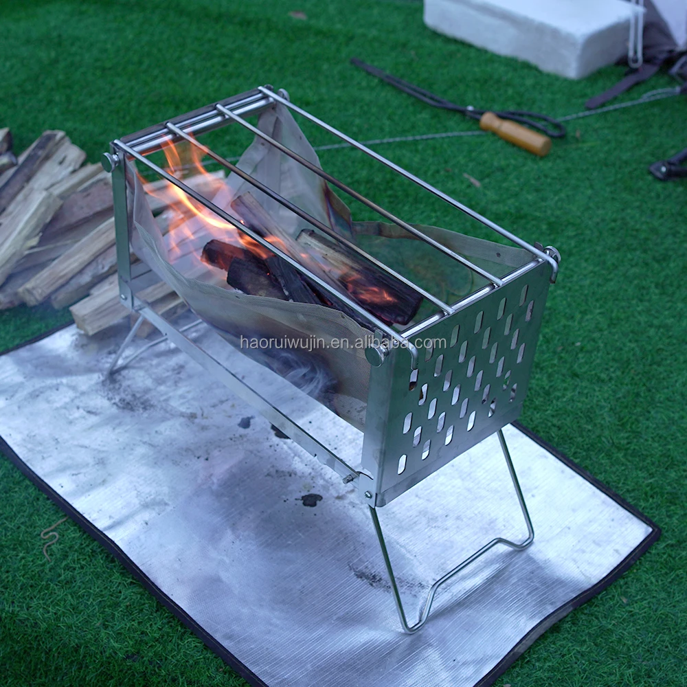 Stainless Steel New Upgrade Portable Outdoor Camping Fire Pit Collapsible Foldable Mesh Firepits