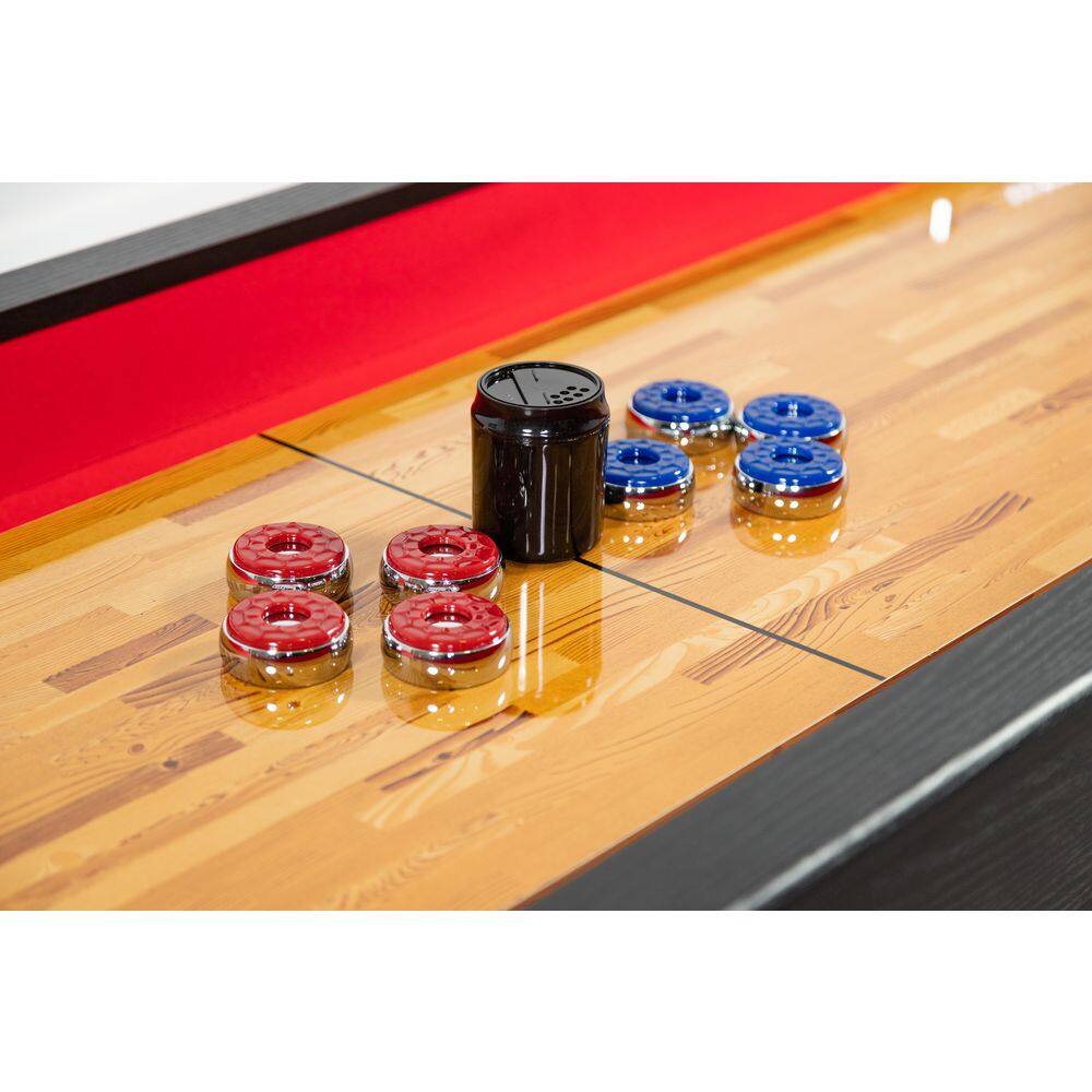 Hathaway Avenger 9 ft. Avenger Shuffleboard for Family Game Rooms with Padded Gutters Leg Levelers 8 Pucks and Wax BG1203