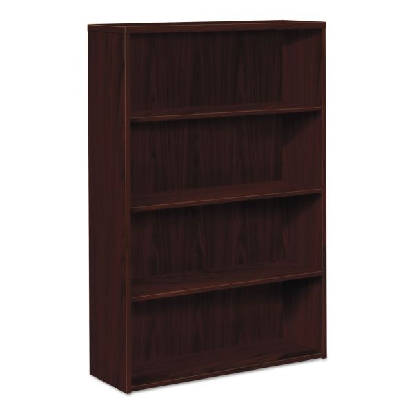 HON 10500 Series Laminate Bookcase， Four-Shelf， 36w x 13.13d x 57.13h， Mahogany