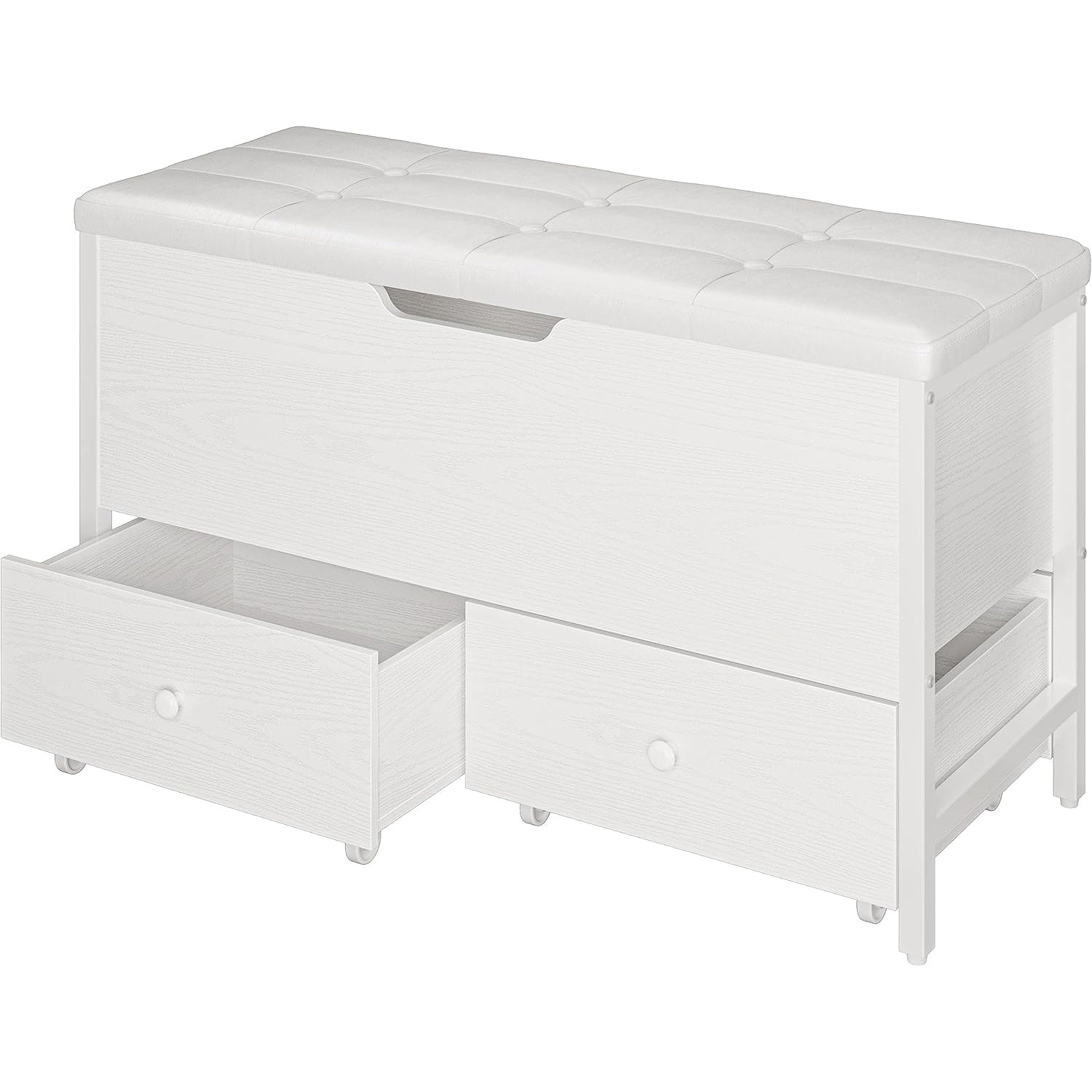 Shoe Storage Bench with Flip Top Toy Box and Drawers