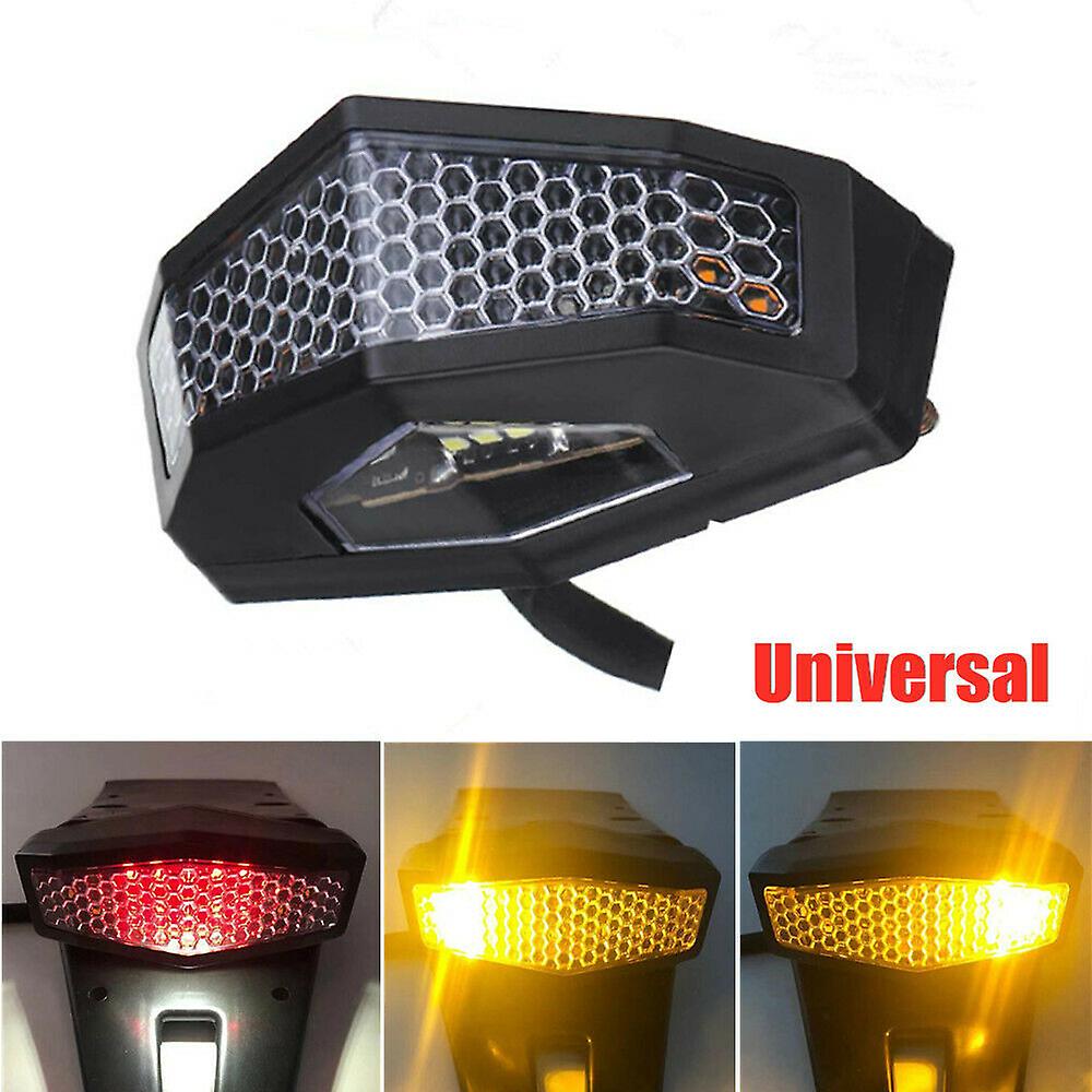 12v Universal Motorcycle Led Rear Fender Brake Stop Tail Light Motor Bike Turn Signal Lamp Retro Motocross License Plate Light