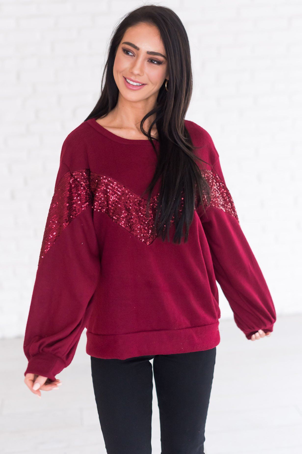 Filled With Joy Modest Fleece Top