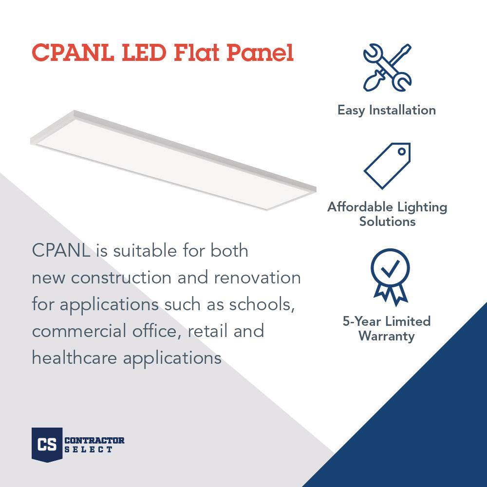 Lithonia Lighting Contractor Select CPANL 2 ft. x 4 ft. 400050006000 Lumens White Integrated LED Flat Panel Light CPANL 2X4 ALO6 SWW7 M2