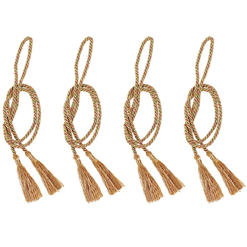 Sunnydaze Set of 4 Indoor/Outdoor Rope Curtain Tiebacks with Tassels