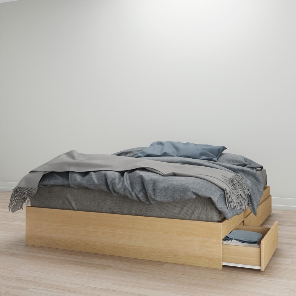 Nexera Nordik 3 Drawer Storage Bed  Natural Maple