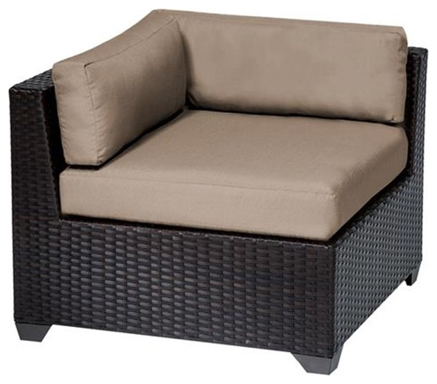 Belle 7 Piece Outdoor Wicker Patio Furniture Set 07b in Black   Outdoor Lounge Sets   by Homesquare  Houzz