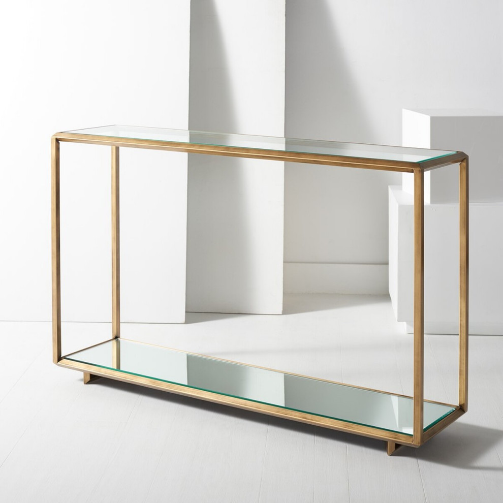 Safavieh Couture Florabella Mirrored Console Table Bronze   Contemporary   Console Tables   by Safavieh  Houzz