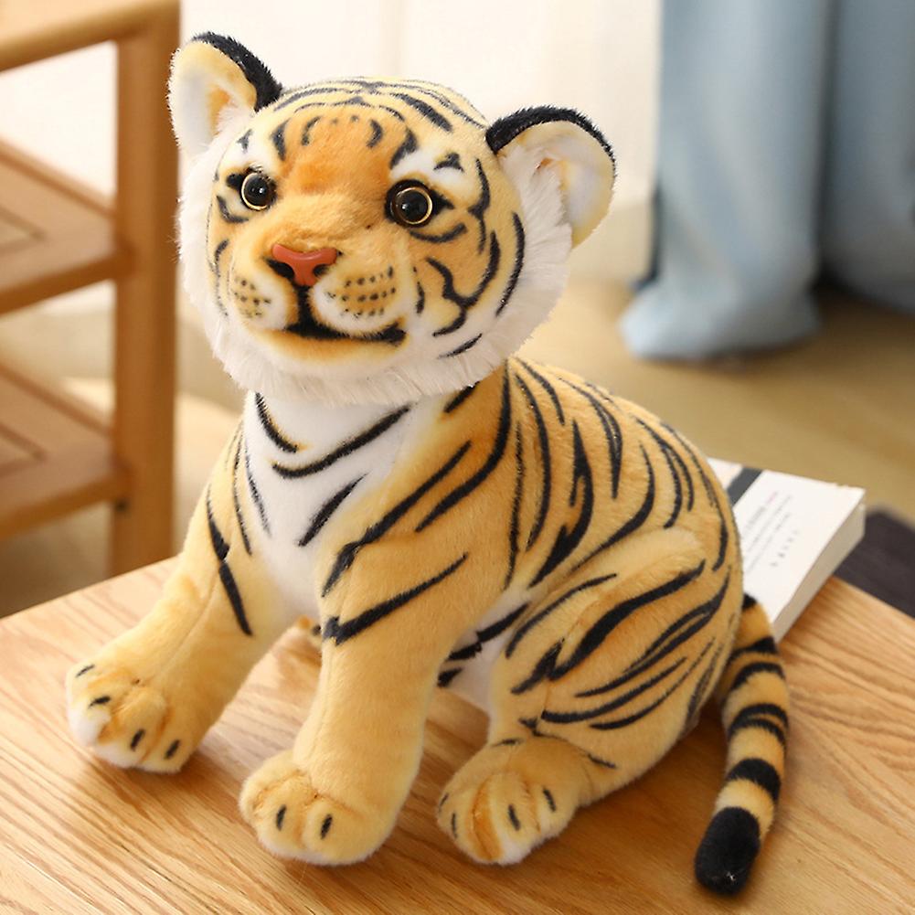 Soft Plush Tiger Doll Simulation Plush Toy Cute New Year Tiger Pillow Children Gift Home Decoration Yellow 23cm