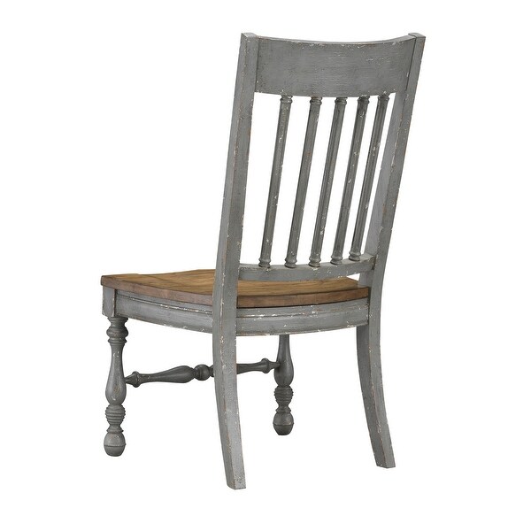 Somette Weston Aged Bluish Grey with cream rub through Dining Chairs - Set of 2