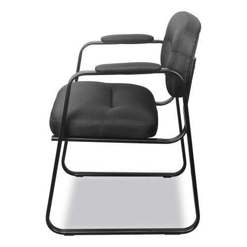 HON HVL653 Leather Guest Chair， 22.25 x 23 x 32， Black (VL653SB11)