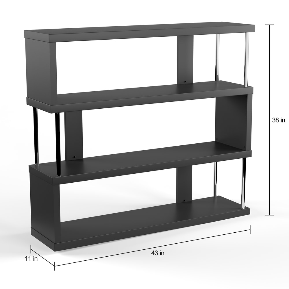 Porch   Den Hanalei Alternating 3 tier Modern Shelf