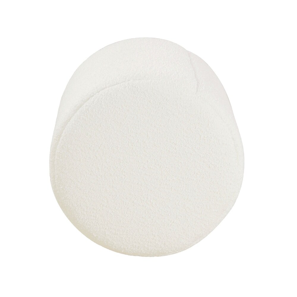 HomePop Upholstered Round OttomanCarmel Faux Leather