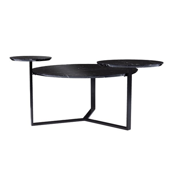 SEI Furniture Saxton Contemporary Black Stone Coffee Table