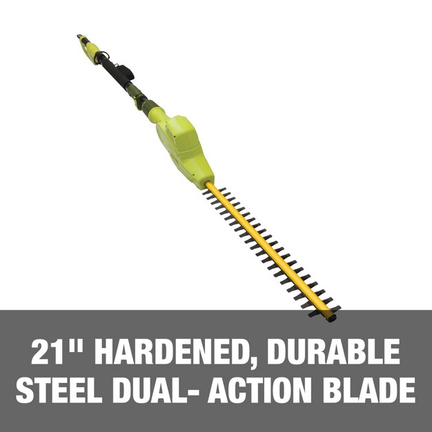 Sun Joe Sjh902e Electric Telescoping Pole Hedge Trimmer 21 inch 4 Amp