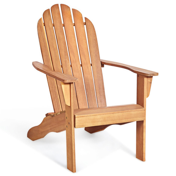 Costway 08521679 Wooden Outdoor Lounge Chair with ...