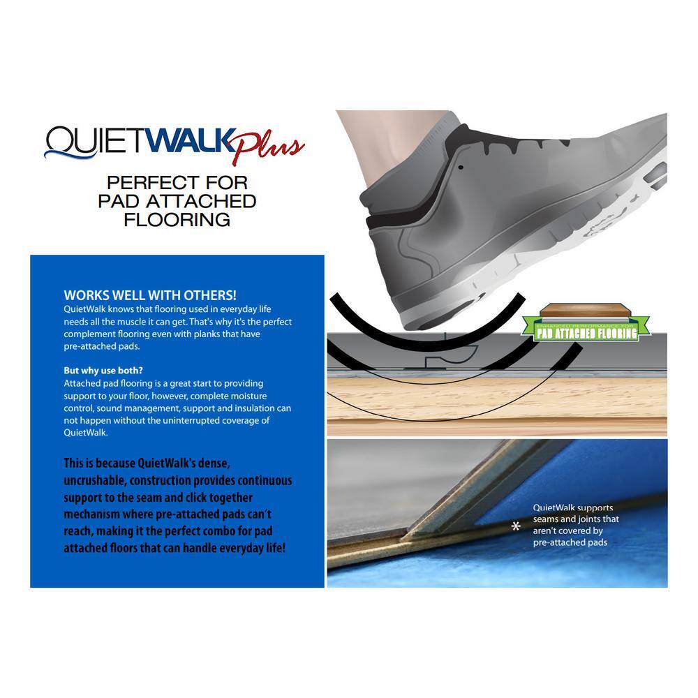 QuietWalk 360 sq. ft. 6 ft. x 60 ft. x 3 mm Underlayment with Sound and Moisture Barrier for Hardwood and Floating Floors QW360PLUS