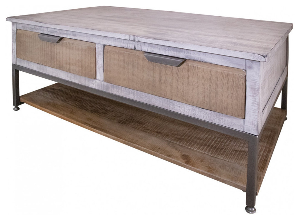 Crafters and Weavers Amelia 4 Drawer Coffee Table   Industrial   Coffee Tables   by Crafters and Weavers  Houzz