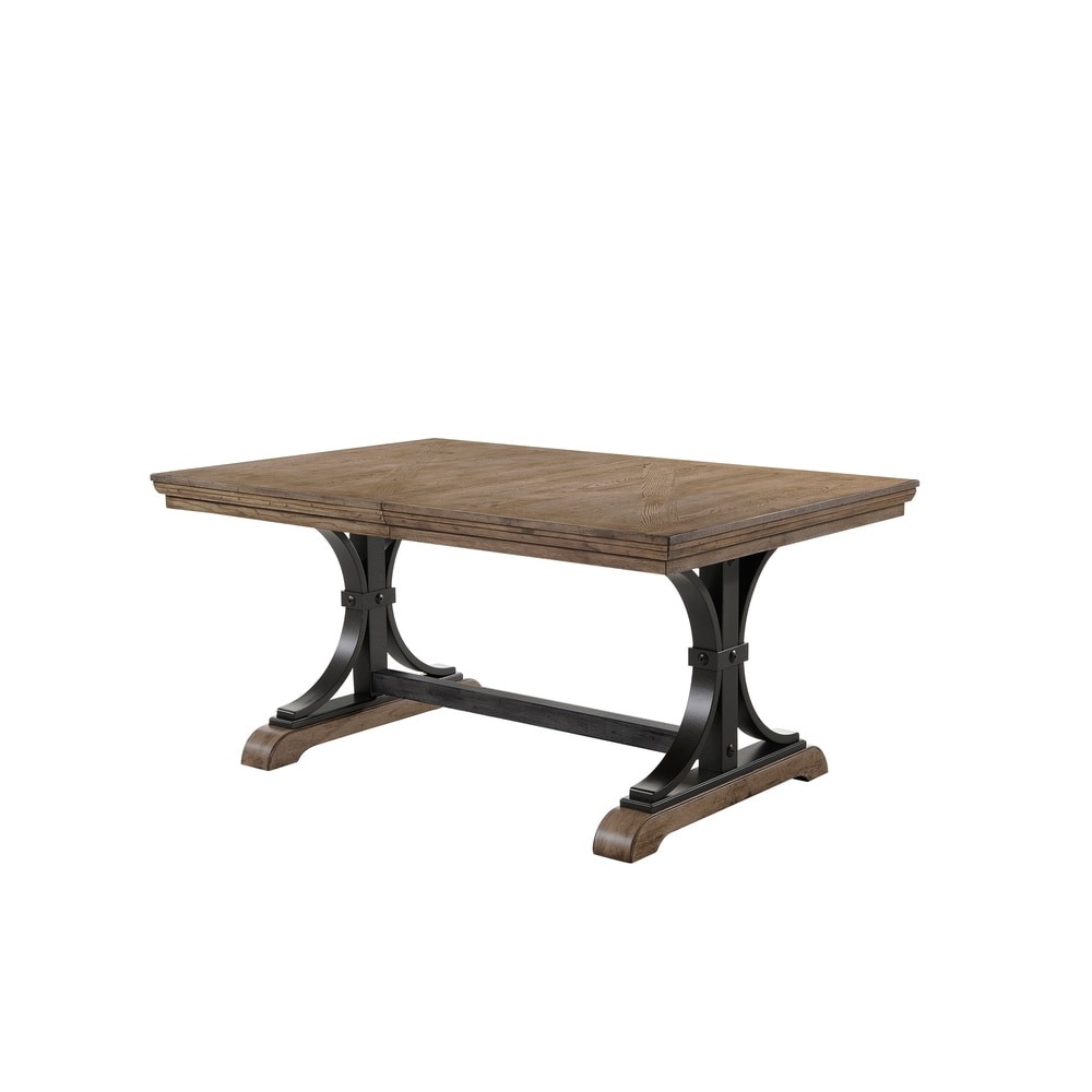 Roundhill Furniture Dasher Driftwood Finish Extendable Table