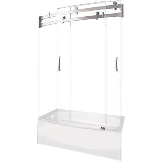 Delta Classic 400 Curve 30 in. x 60 in. x 80 in. Bath and Shower Kit with Left-Hand Drain in White BVS400CL