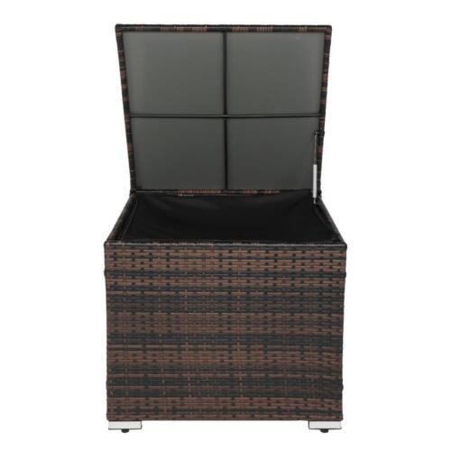 24" Deck Box Storage Bin Organizer Outdoor Garden Patio Wicker Brown