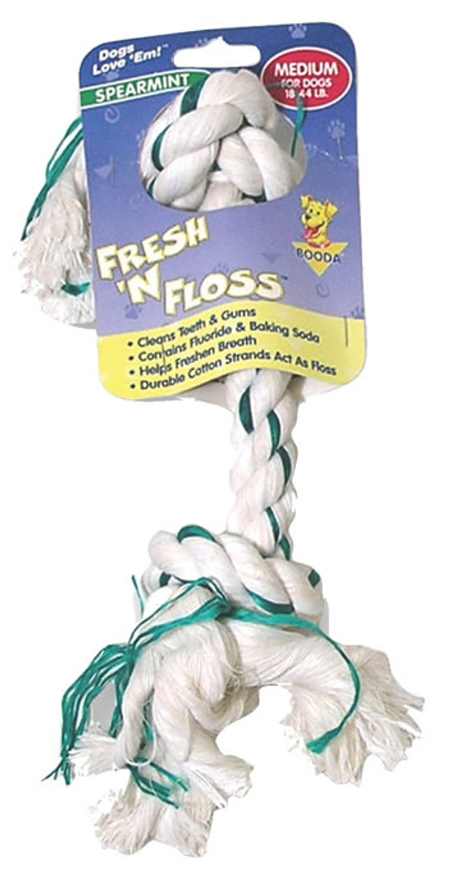 Booda Fresh N Floss Rope Chew， Spearmint， Medium