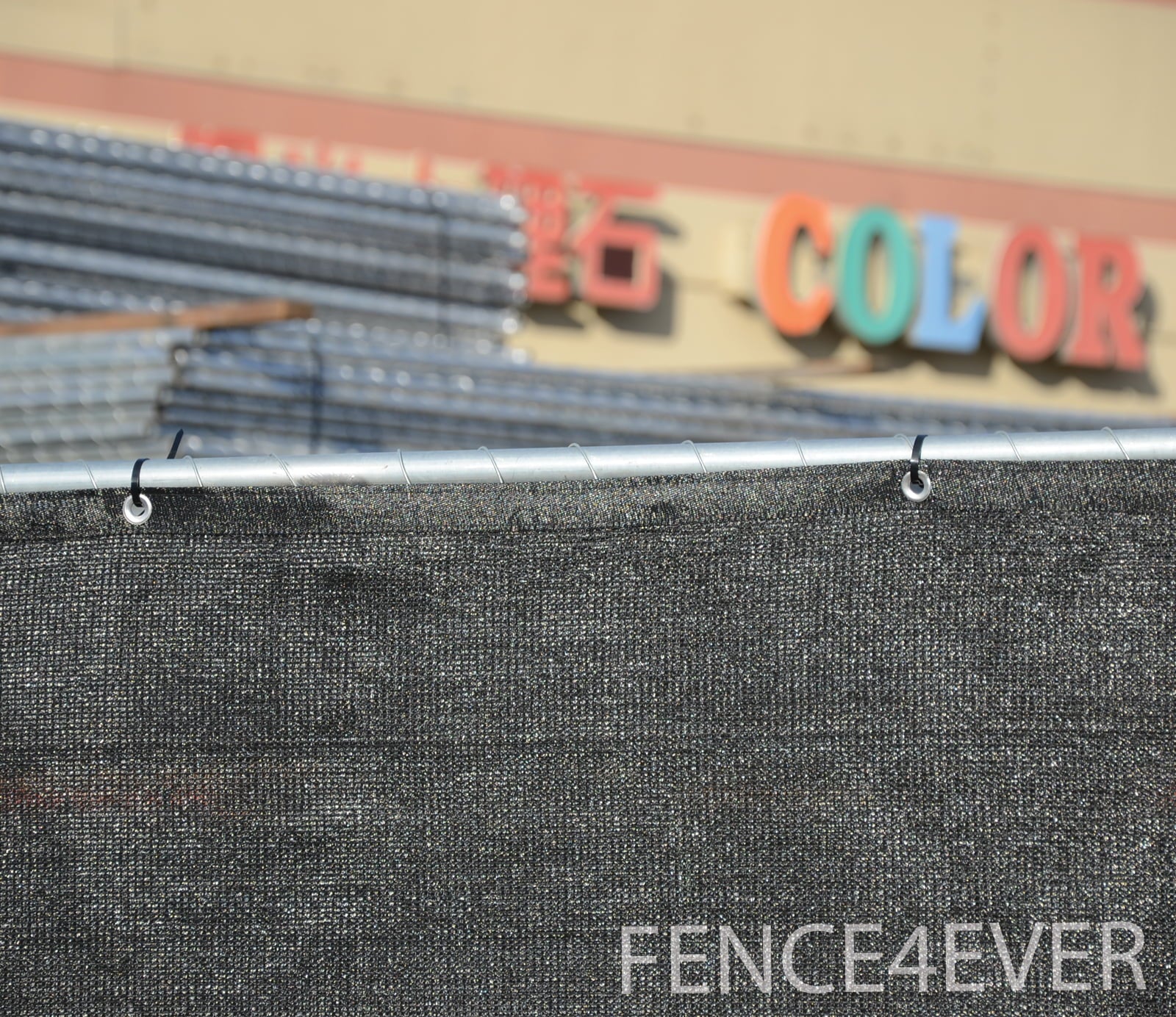 Fence4ever Black 8' x 25' 8 ft tall Fence Privacy Screen Windscreen Shade Cover Mesh Fabric Tarp