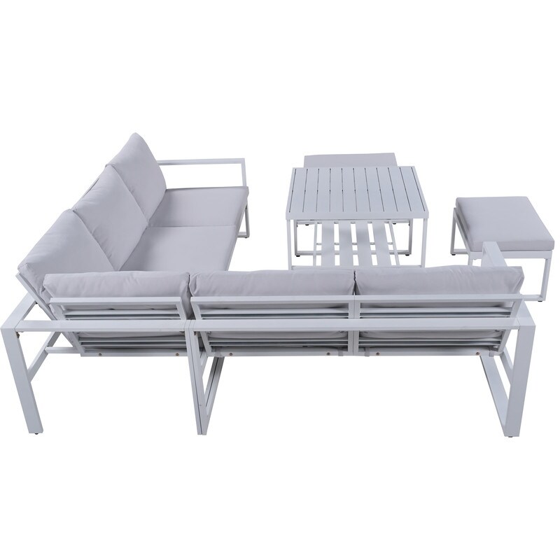 6 Piece Outdoor Patio Conversation Set Sofa Set With Metal Frame