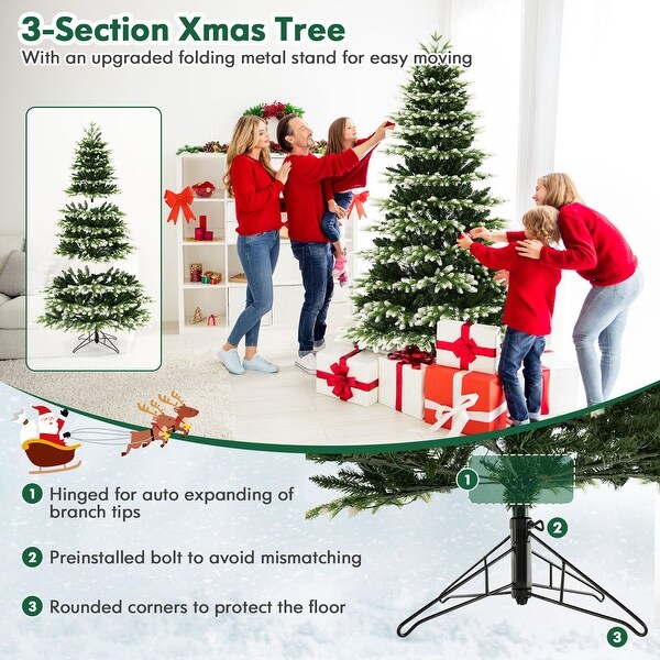 7 Feet Hinged Christmas Tree with 500 LED Lights Remote Control