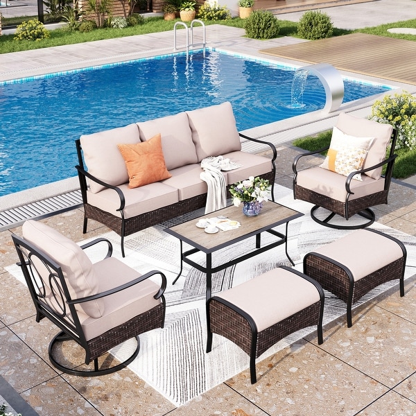 MAISON ARTS Extra Large 6 PCS Outdoor Patio Furniture Set