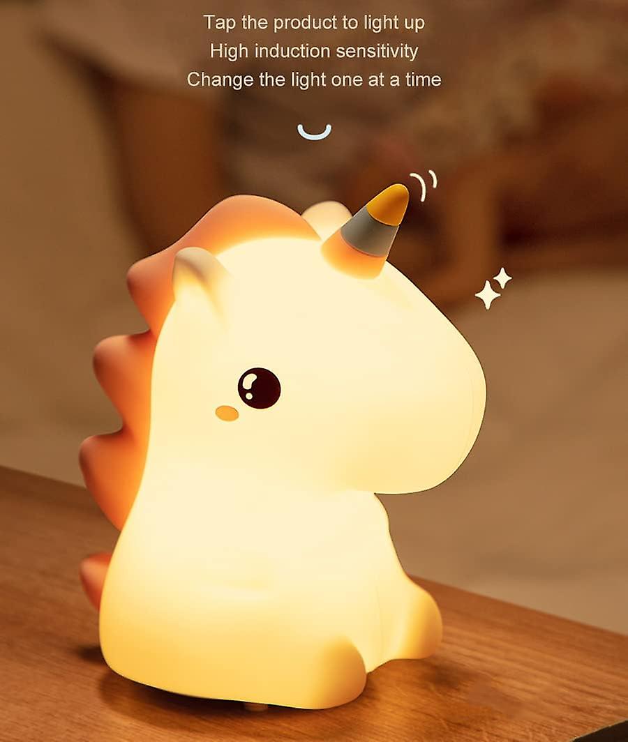 Cute Kids Night Light Night Lamp Night Lights For Kids Bedroom Toddler Baby Portable Silicone Battery Led Nightlight Nursery (unicorn)