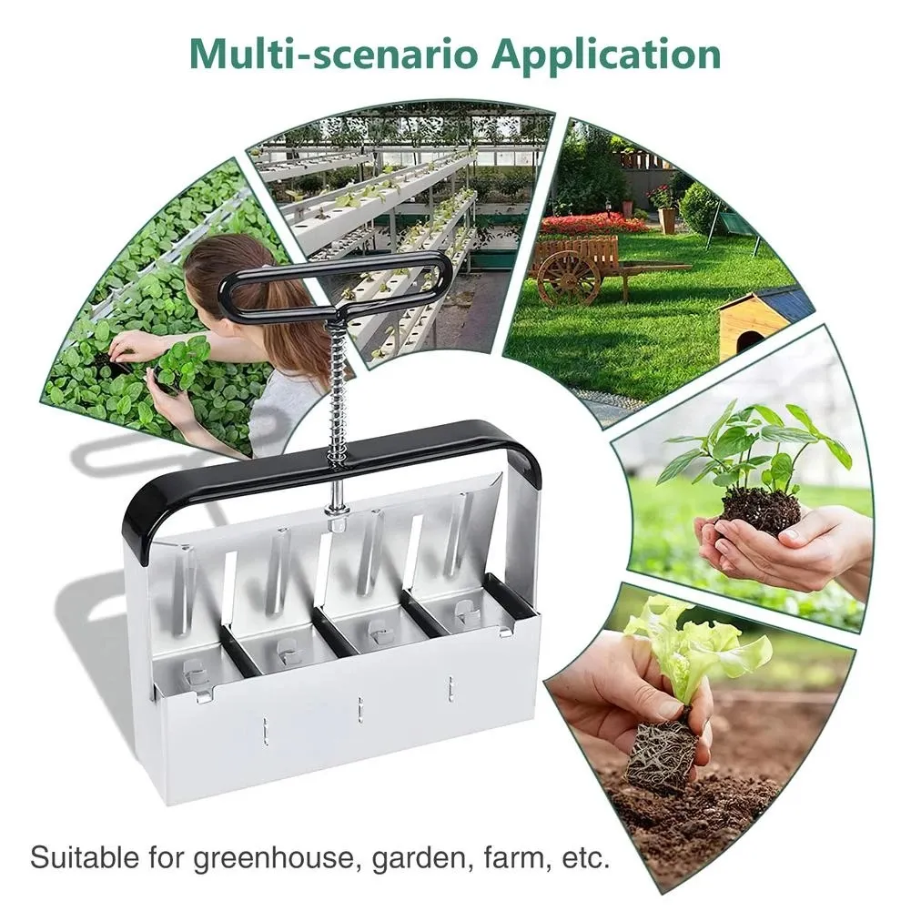 High quality Manual hand mini 4 Soil Blocker Soil Blocker tool for Seedlings Cuttings Greenhouses