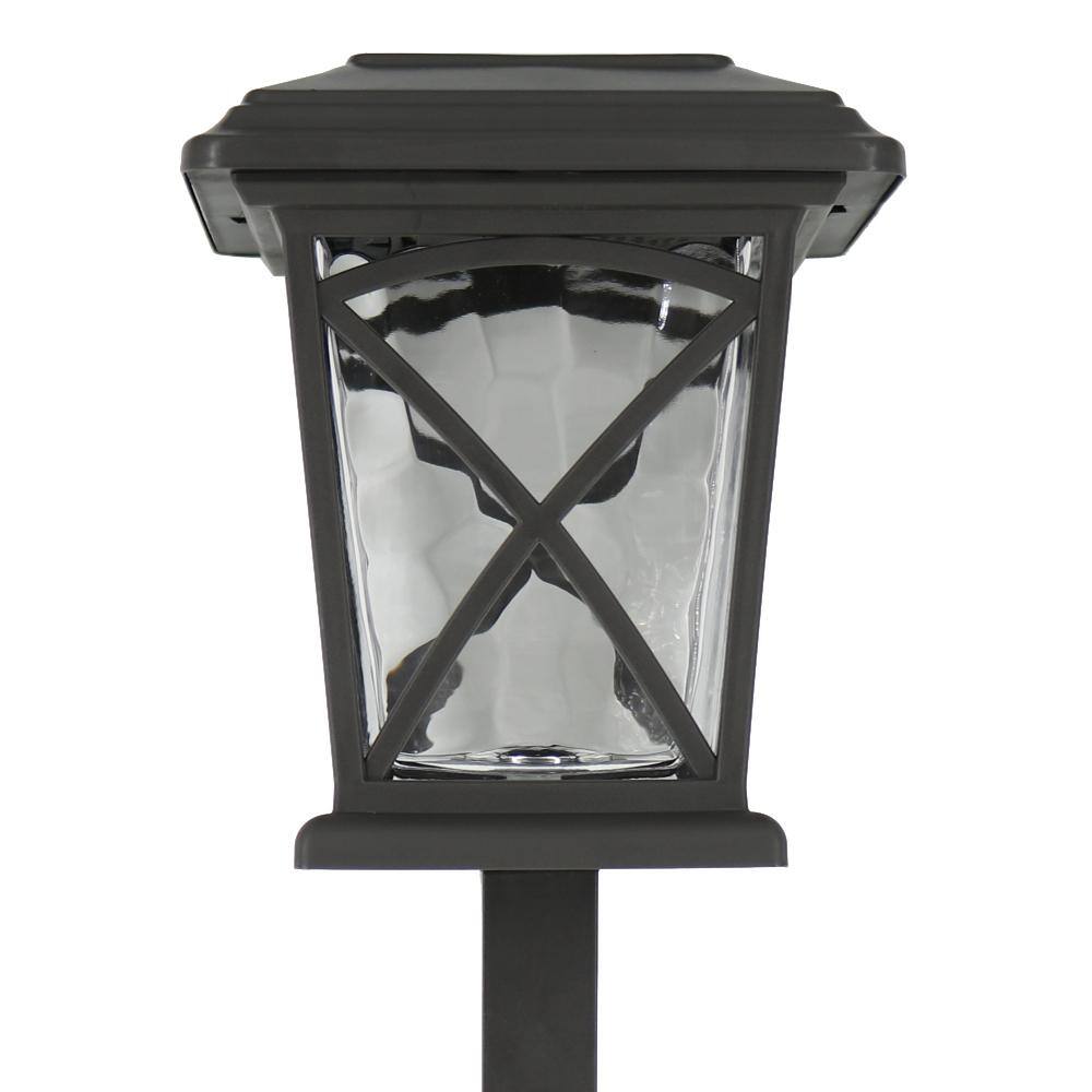 Hampton Bay 15 Lumens Matte Gunmetal Solar Outdoor Integrated LED Path Light WeatherWaterRust Resistant 62000