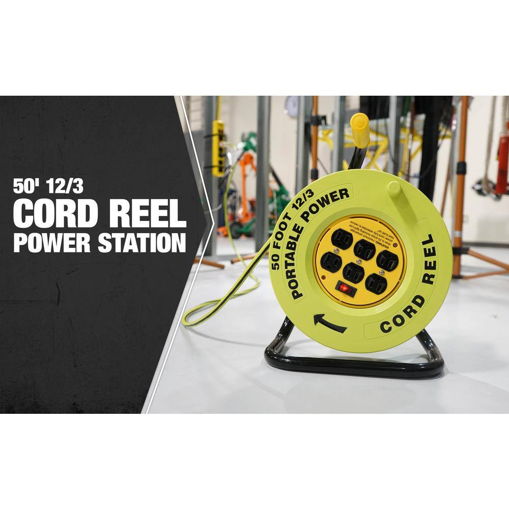 Southwire 50 ft. 123 Cord Reel Power Station with 6 Outlets E238