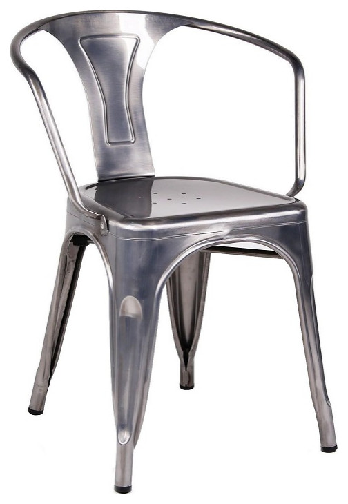 Tolix Chair W/ Arm (Set Of 4)   Industrial   Outdoor Dining Chairs   by AFB Decor  Houzz