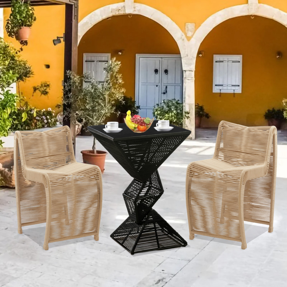 24 quotLorenzo Rope Counter Stool  Set of 2   Beach Style   Outdoor Bar Stools And Counter Stools   by Boraam Industries  Inc.  Houzz