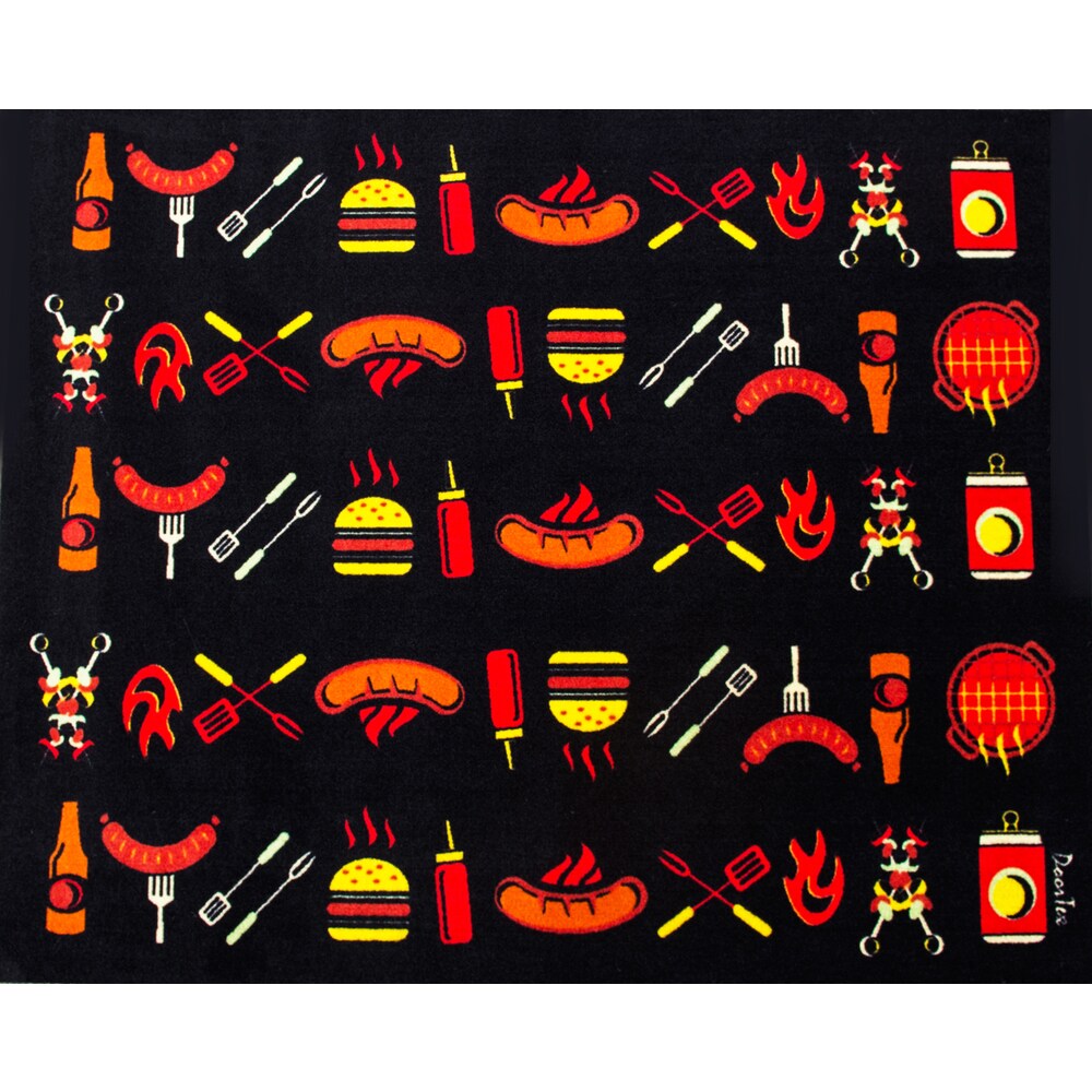 Doortex  BBQ Mat  Under Grill Mat  Fire Retardant and Flame Resistant Mat with Flame Design  Size 39\