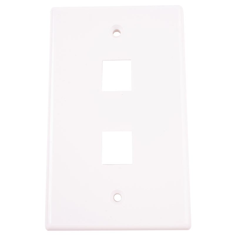 WALLPLATE 2-PORT WHITE