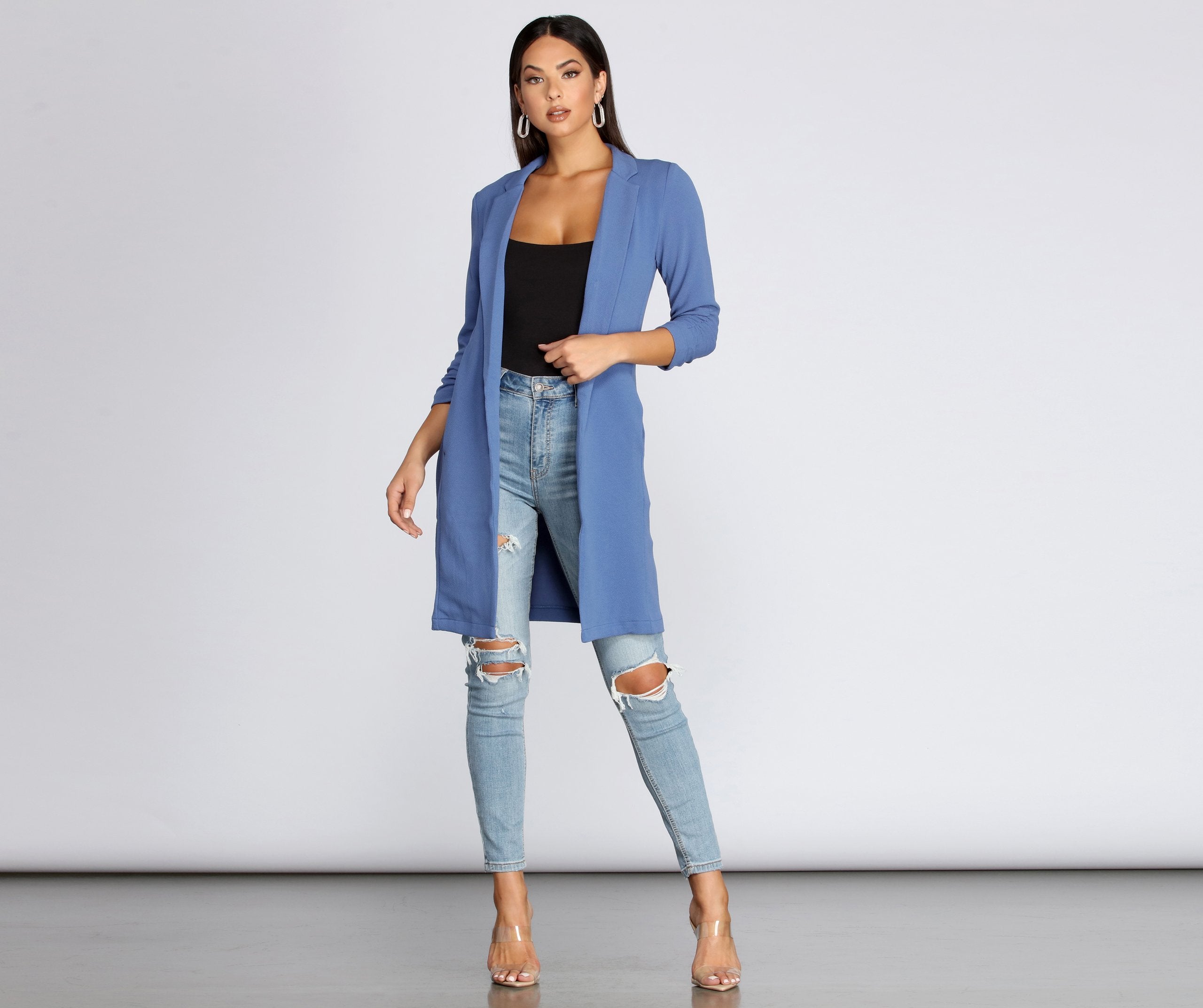 Boss Babe Crepe Longline Blazer