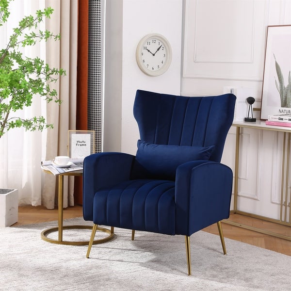 Velvet Accent Chair Armchair Comfy Upholstered Single Sofa Chair