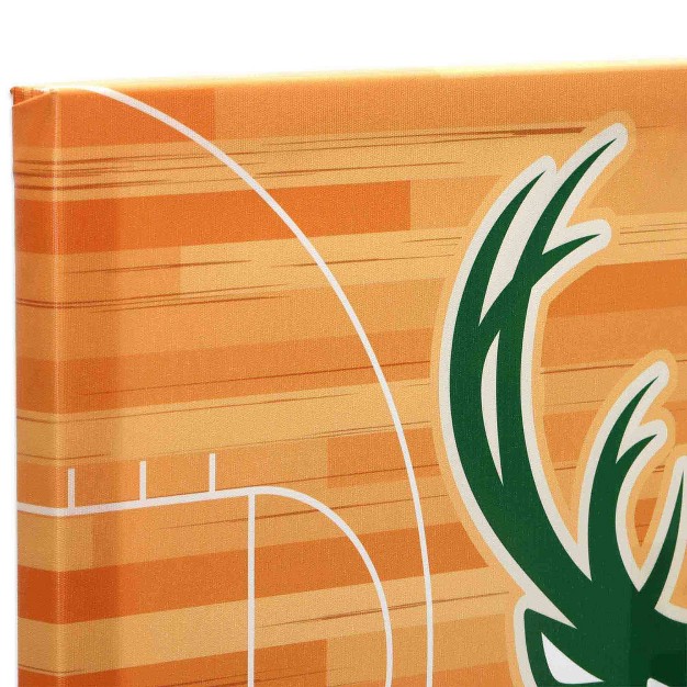 Nba Milwaukee Bucks Court Canvas Wall Sign