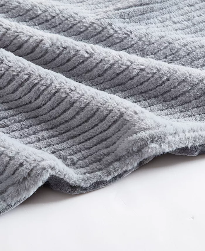 Eddie Bauer Solid Ribbed Super Soft Textured Throw Blanket