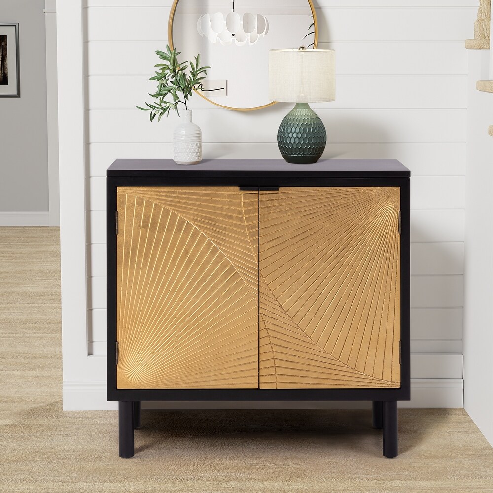 S.Fyronti 2 Door Golden Accent Cabinet