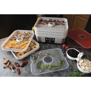 Hamilton Beach 5-Tray Stainless Steel Food Dehydrator with Programmable Settings 32100