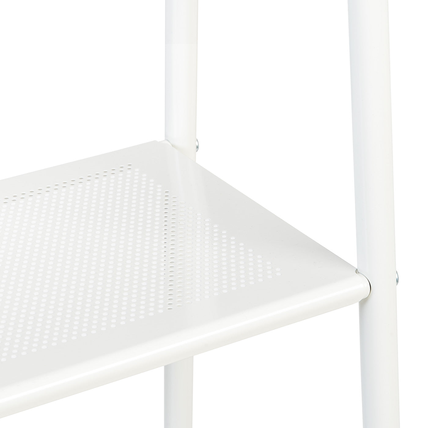 IRIS USA Metal Garment Rack with Metal Mesh Shelves, White