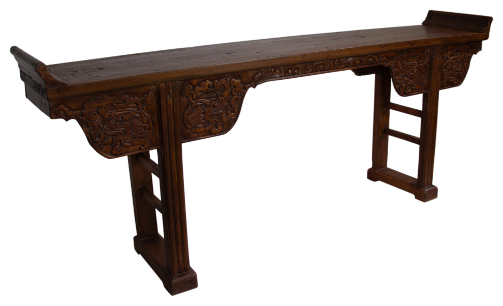 Consigned  Antique Carved Chinese Dragon Console Table   Asian   Console Tables   by Redd Furnishings  Houzz