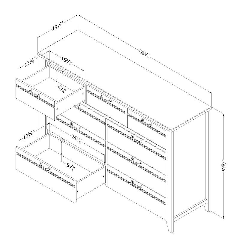 South Shore Lionel 9-Drawer Double Dresser